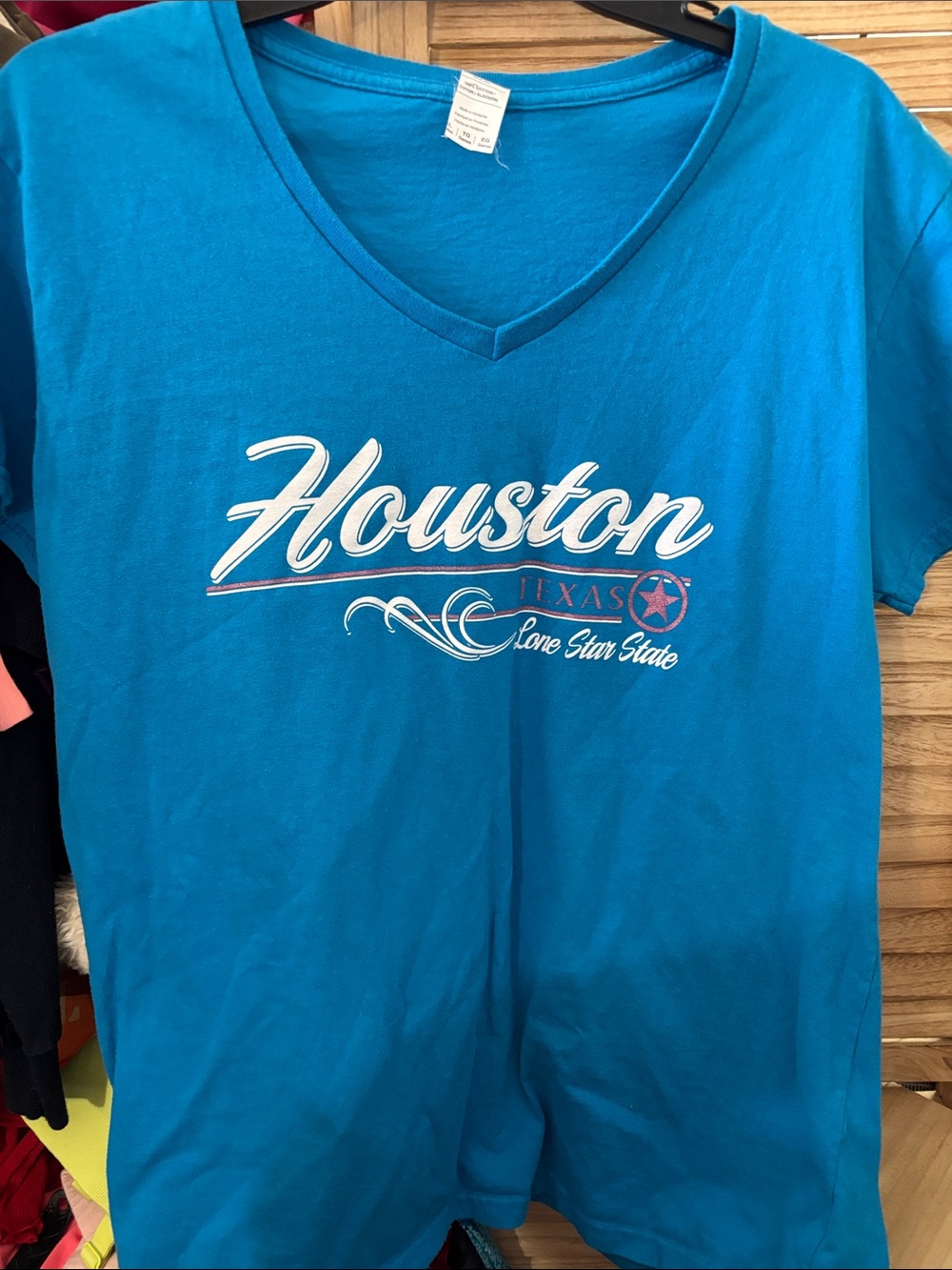 Houston Graphic V-Neck Tee - Blue XL